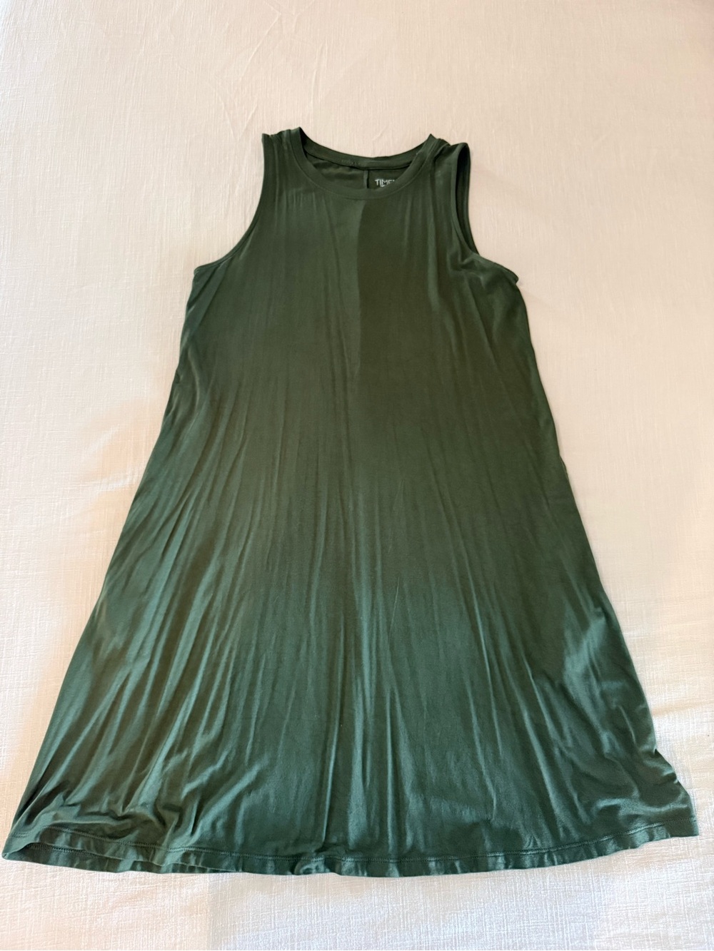 Time and Tru Olive Green Crewneck Dress